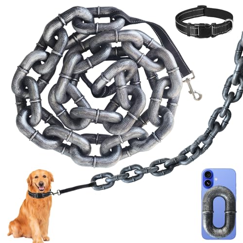 1 x interessante Hundekette, gefälschte große Hundekette, Hundespielzeug, aus Kunststoff, Eisenkette, nur für kleine Hunde geeignet (Argent) von Muchen