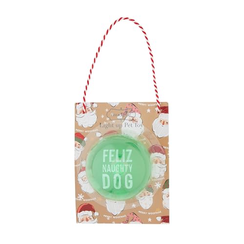 Mud Pie Feliz Xmas Leuchtball PET Spielzeug, Grün von Mud Pie