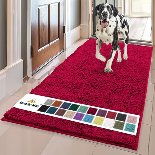 Muddy Mat® Hunde-Fußmatte für schlammige Pfoten, super saugfähige Mikrofaser, rutschfester, waschbarer Haustierteppich, schnell trocknender Chenille-Eingangsteppich, maschinenwaschbar, für drinnen und von Muddy Mat