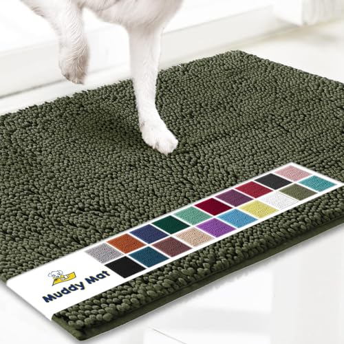 Muddy Mat® Original Hunde-Fußmatte für schlammige Pfoten, super saugfähige Mikrofaser, rutschfest, waschbar, Haustierteppich, schnell trocknend, Chenille-Eingangsteppich, maschinenwaschbar, für von Muddy Mat