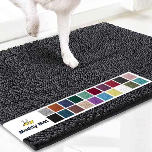 Muddy Mat® Original Hunde-Fußmatte für schlammige Pfoten, super saugfähige Mikrofaser, rutschfest, waschbar, Haustierteppich, schnell trocknend, Chenille-Eingangsteppich, maschinenwaschbar, für von Muddy Mat