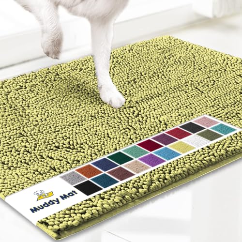 Muddy Mat® Original Hunde-Fußmatte für schlammige Pfoten, super saugfähige Mikrofaser, rutschfester, waschbarer Haustierteppich, schnell trocknender Chenille-Eingangsteppich, maschinenwaschbar, für von Muddy Mat