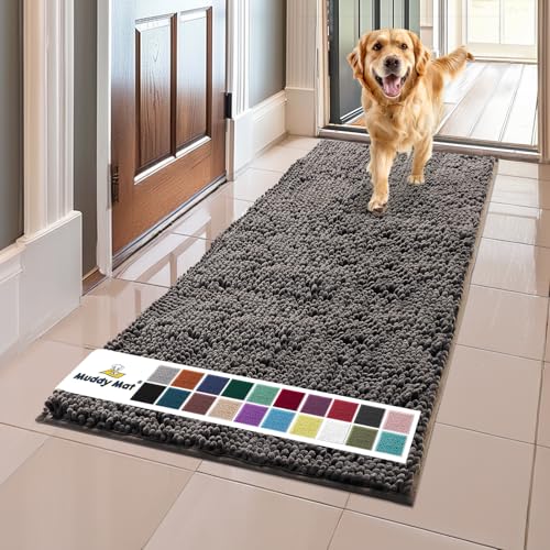 Muddy Mat® Original Hunde-Fußmatte für schlammige Pfoten, super saugfähige Mikrofaser, rutschfester, waschbarer Haustierteppich, schnell trocknender Chenille-Eingangsteppich, maschinenwaschbar, für von Muddy Mat