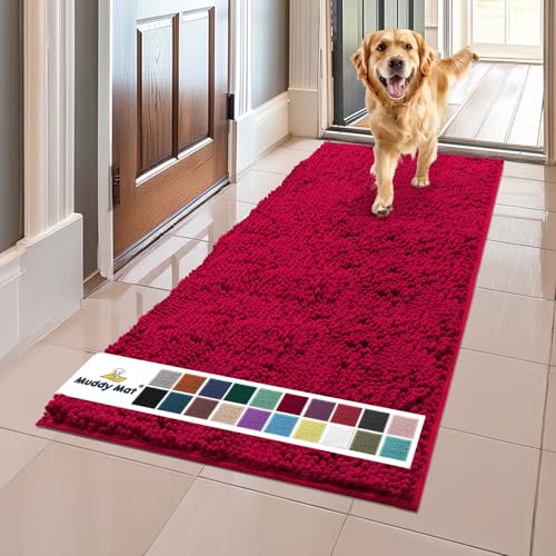 Muddy Mat® Original Hunde-Fußmatte für schlammige Pfoten, super saugfähige Mikrofaser, rutschfester, waschbarer Haustierteppich, schnell trocknender Chenille-Eingangsteppich, maschinenwaschbar, für von Muddy Mat