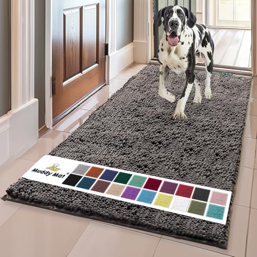 Muddy Mat® Original Hunde-Fußmatte für schlammige Pfoten, super saugfähige Mikrofaser, rutschfester, waschbarer Haustierteppich, schnell trocknender Chenille-Eingangsteppich, maschinenwaschbar, für von Muddy Mat