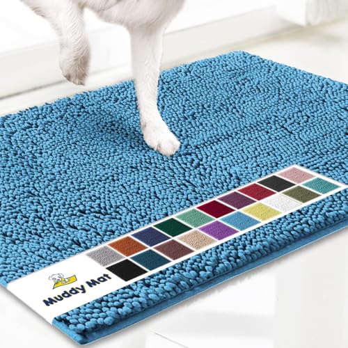 Muddy Mat® Original Hunde-Fußmatte für schlammige Pfoten, super saugfähige Mikrofaser, rutschfester, waschbarer Haustierteppich, schnell trocknender Chenille-Eingangsteppich, maschinenwaschbar, für von Muddy Mat