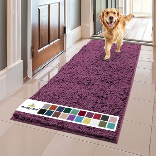 Muddy Mat® Original Hunde-Fußmatte für schlammige Pfoten, super saugfähige Mikrofaser, rutschfester, waschbarer Haustierteppich, schnell trocknender Chenille-Eingangsteppich, maschinenwaschbar, für von Muddy Mat