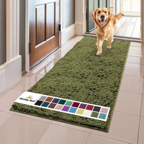 Muddy Mat® Original Hunde-Fußmatte für schlammige Pfoten, super saugfähige Mikrofaser, rutschfester, waschbarer Haustierteppich, schnell trocknender Chenille-Eingangsteppich, maschinenwaschbar, für von Muddy Mat