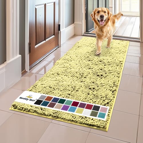 Muddy Mat® Original Hunde-Fußmatte für schlammige Pfoten, super saugfähige Mikrofaser, rutschfester, waschbarer Haustierteppich, schnell trocknender Chenille-Eingangsteppich, maschinenwaschbar, für von Muddy Mat