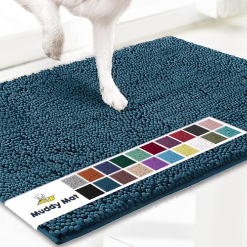 Muddy Mat® Shown on TV – Super saugfähige Mikrofaser-Hunde-Fußmatte für schlammige Pfoten, rutschfester, waschbarer Haustierteppich, schnell trocknender Chenille-Teppich, maschinenwaschbar, für von Muddy Mat