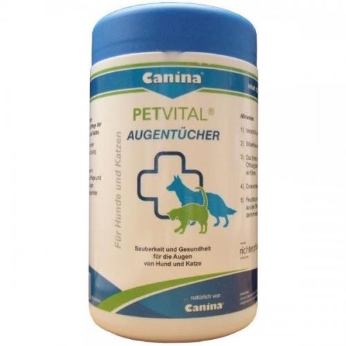 Canina Pharma PETVITAL Augentücher 120 Stück, Hundepflege, Tierpflege von Mühlan Zoobedarf