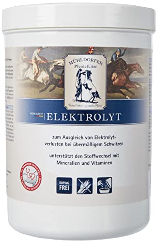 Mühldorfer Elektrolyt - 0,75 kg - Zum Ausgleich von Elektrolytverlusten bei übermäßigem Schwitzen - Wirkt schnell - Ergänzungsfutter von Mühldorfer