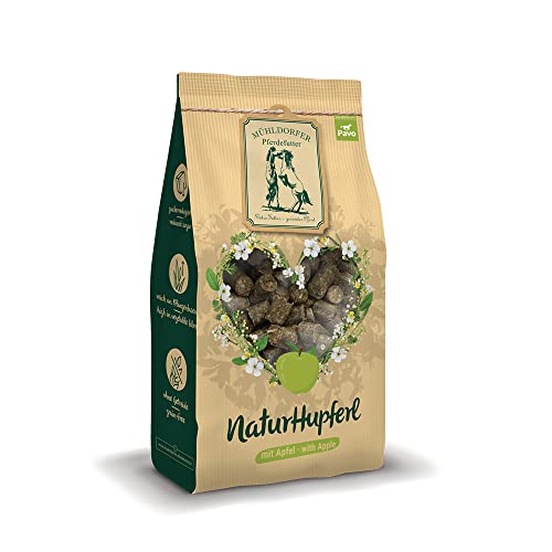 Mühldorfer NaturHupferl Apfel - 1 kg - Gesunde Leckerli für Pferde - Getreidefrei - Ohne Melasse und Zusatzstoffe von Mühldorfer