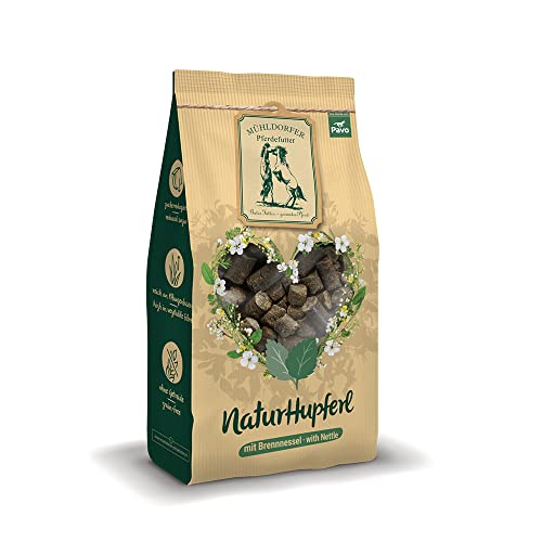 Mühldorfer NaturHupferl Brennessel- 1 kg - Gesunde Leckerli für Pferde - Getreidefrei - Ohne Melasse und Zusatzstoffe von Mühldorfer