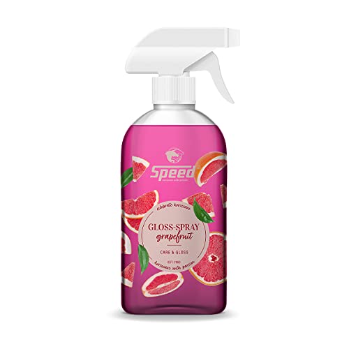 Speed Gloss-Spray Grapefruit, Schweif- und Mähnenspray für Pferde, mit fruchtigem Grapefruitduft, ultraleichte Kämmbarkeit, Perlglanzeffekt, minimiert Haarbruch (0,5 l) von Speed horsecare with passion EST. 1963