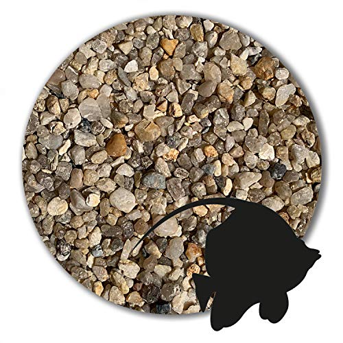 Anbobo 12,5 kg Aquariumsand Aquariumkies Natur beige gerundet und feuergetrocknet 21 Körnungen (3,15-5,6 mm) von Anbobo