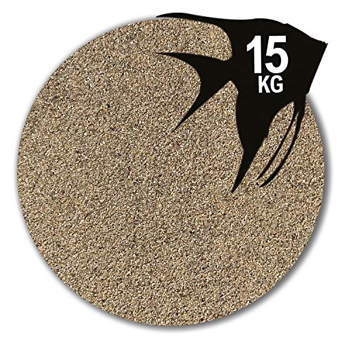 Anbobo Müller GmbH 15 kg Aquariumsand beige Aquariumkies Natur feuergetrocknet und gerundet 25 Körnungen (0,4-0,8 mm) von Anbobo