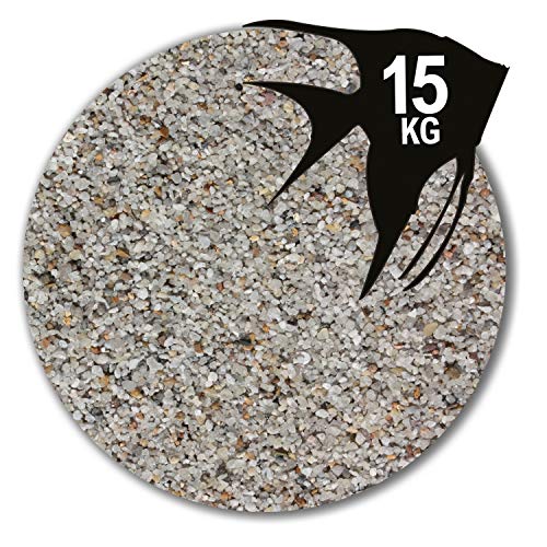 Anbobo 15 kg Aquariumsand hellgrau Aquariensand Aquariumkies Aquarienkies 17 Körnungen (1,0-2,0 mm) von Anbobo