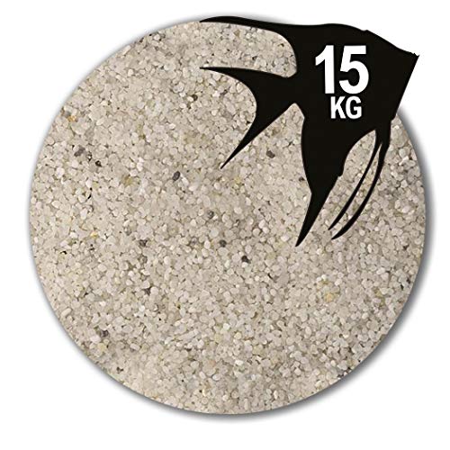 Anbobo 15 kg Aquariumsand naturweiß Aquariumkies Aquariensand 18 Körnungen (0,5-1,0 mm) von Anbobo