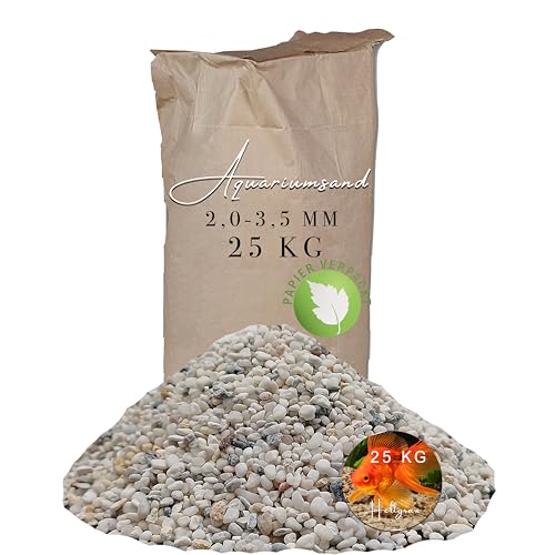 Anbobo Aquariumsand Natur weiß 25kg Aquarienkies 2,0-3,5mm Naturkies Aquariumkies Bodengrund papierverpackt von Anbobo