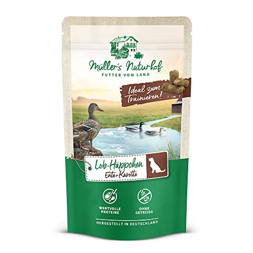 Müllers Naturhof - Ente und Karotte - 10 x 70 g - Snack für alle Hunderassen - Hundesnack von Müller`s Naturhof FUTTER VOM LAND