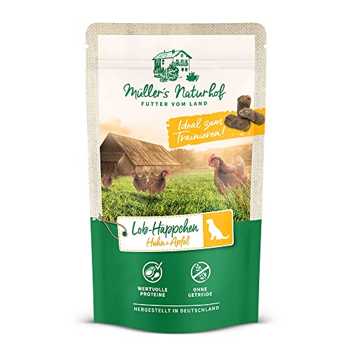 Müllers Naturhof - Huhn und Apfel - 10 x 70 g - Snack für alle Hunderassen - Hundesnack von Müller`s Naturhof FUTTER VOM LAND