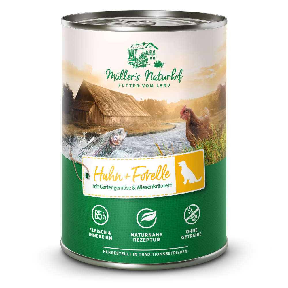 Müller’s Naturhof | Huhn und Forelle | Traditionell | 12 x 400 g von Müller’s Naturhof