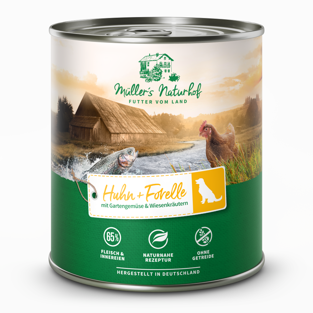 Müller’s Naturhof | Huhn und Forelle | Traditionell | 12 x 800 g von Müller’s Naturhof