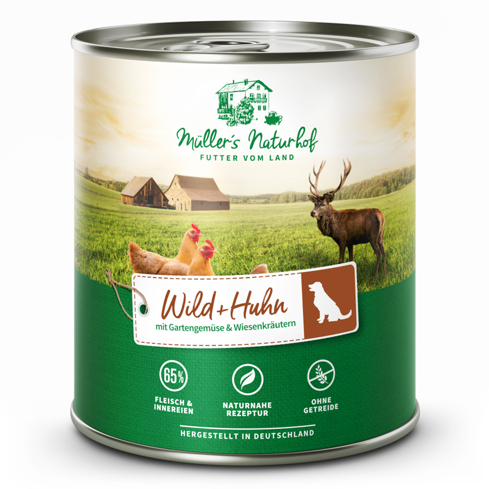 Müller’s Naturhof | Wild und Huhn | Traditionell | 12 x 800 g von Müller’s Naturhof