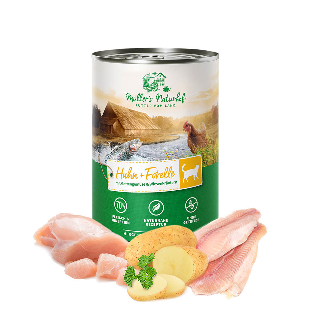 Müller’s Naturhof | Huhn & Forelle | Traditionell | 12 x 400 g von Müller’s Naturhof