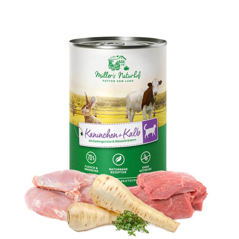 Müller’s Naturhof | Kaninchen und Kalb | Traditionell | 12 x 400 g von Müller’s Naturhof