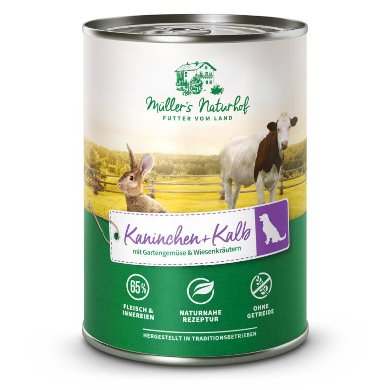 Müller’s Naturhof | Kaninchen und Kalb | Traditionell | 12 x 400 g von Müller’s Naturhof