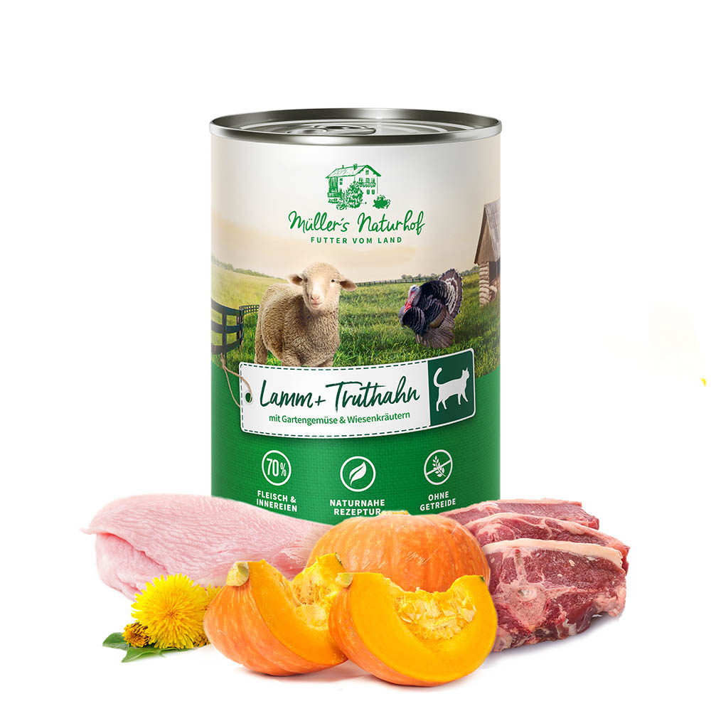 Müller’s Naturhof | Lamm und Truthahn | Traditionell | 12 x 400 g von Müller’s Naturhof