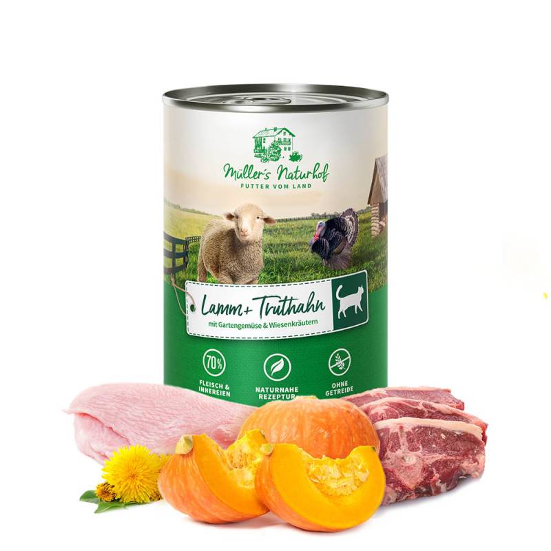 Müller’s Naturhof | Lamm und Truthahn | Traditionell | 12 x 400 g von Müller’s Naturhof