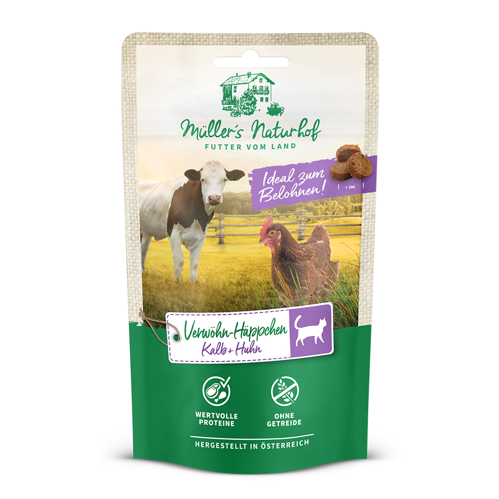 Müller’s Naturhof | Kalb und Huhn | Verwöhn-Häppchen | 50 g von Müller’s Naturhof