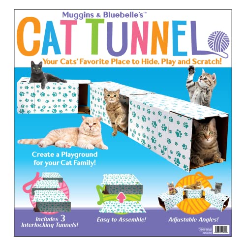 Muggins & Bluebelle's Katzentunnel zum Verstecken, Spielen und Kratzen, mit 3 ineinandergreifenden und einfach zu montierenden Tunneln von Muggins & Bluebelle's