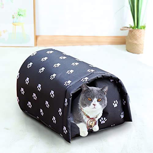 Muium(TM) Katzenhöhle Katzenkorb Katzenbett Waschbar Schwarz Katzenhaus für den Außenbereich Winterfest Warm Pet House mit Anti-Rutsch Boden Katzenbox für Katzen und kleine Hunde Haustiere (Schwarz) von Muium(TM)