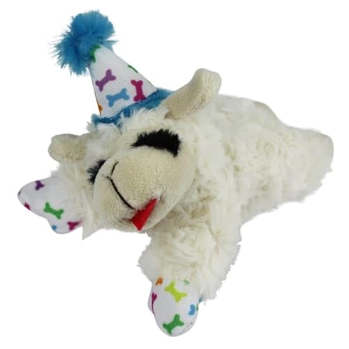 Multipet Blue Happy Birthday Mini Lamb Chop Hundespielzeug, klein von Multi Pet