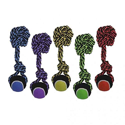 Multipet Nuts for Knots Seilball mit Knoten und Tennisball, 25,4 cm von Multi Pet