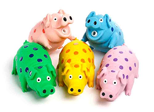 Multipet Pigs That Oink Stuffed Latex Interactive Toy for Dogs 9 inches - 5 Pack von Multi Pet