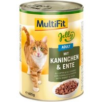 MultiFit Nassfutter Katze Adult, in Gelee, Kaninchen & Ente 12x405 g von MultiFit