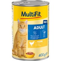 MultiFit Nassfutter Katze Adult, Paté, Huhn 12x400 g von MultiFit