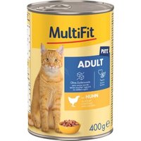 MultiFit Nassfutter Katze Adult, Paté, Huhn 24x400 g von MultiFit