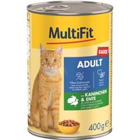 MultiFit Nassfutter Katze Adult, Sauce, Kaninchen & Ente 6x400 g von MultiFit