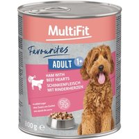 MultiFit Favourites Nassfutter Hund Adult, Schinkenfleisch mit Rinderherzen 6x800 g MultiFit Favourites Nassfutter Hund Adult, Schinkenfleisch mit Rinderherzen 6x800 g von MultiFit