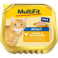 MultiFit Nassfutter Katze Adult, Paté, mit Huhn & Milchkern 16x100 g von MultiFit