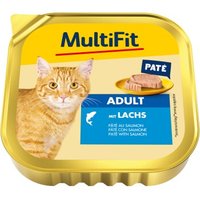 MultiFit Nassfutter Katze Adult, Paté, mit Lachs 16x100 g von MultiFit