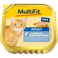 MultiFit Nassfutter Katze Adult, Paté, mit Lachs & Joghurtkern 16x100 g von MultiFit