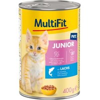 MultiFit Nassfutter Katze Junior, Paté, mit Lachs 6x400 g von MultiFit