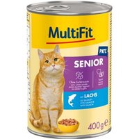 MultiFit Nassfutter Katze Senior, Paté, mit Lachs 6x400 g von MultiFit